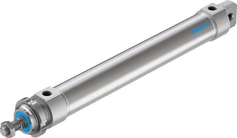 Festo 195998 round cylinder DSNU-40-250-P-A For position sensing, with elastic cushioning rings in end positions. Various mounting options, with or without additional mounting components. Stroke: 250 mm, Piston diameter: 40 mm, Piston rod thread: M12x1,25, Cushioning: Festo 195998 round cylinder DSNU-40-250-P-A For position sensing, with elastic cushioning rings in end positions. Various mounting options, with or without additional mounting components. Stroke: 250 mm, Piston diameter: 40 mm, Piston rod thread: M12x1,25, Cushioning: