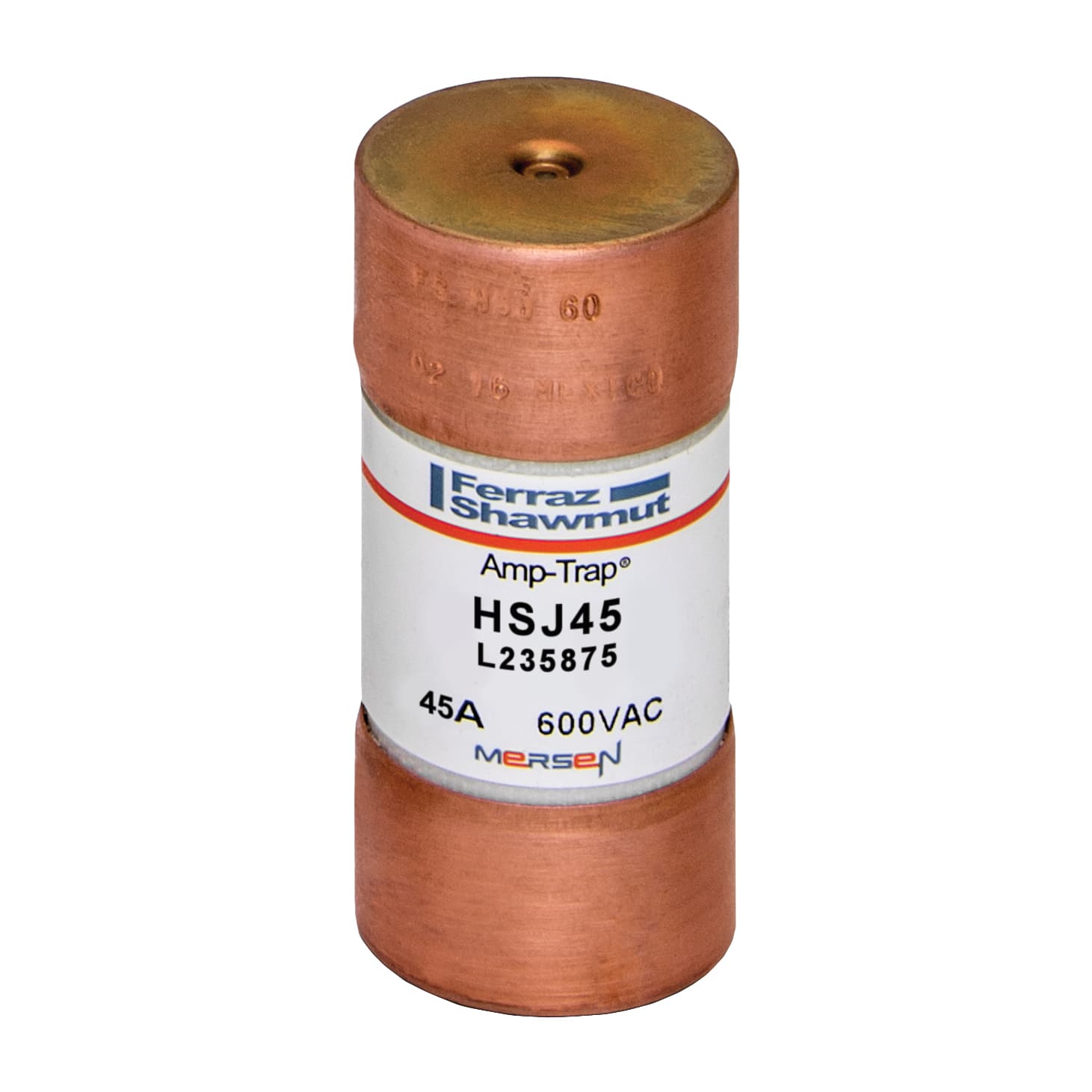 Mersen HSJ45 HSJ45 Mersen - Fuse HSJ - Class J - High-Speed 600VAC 500VDC 45A Ferrule Amp-Trap® Mersen HSJ45 HSJ45 Mersen - Fuse HSJ - Class J - High-Speed 600VAC 500VDC 45A Ferrule Amp-Trap®