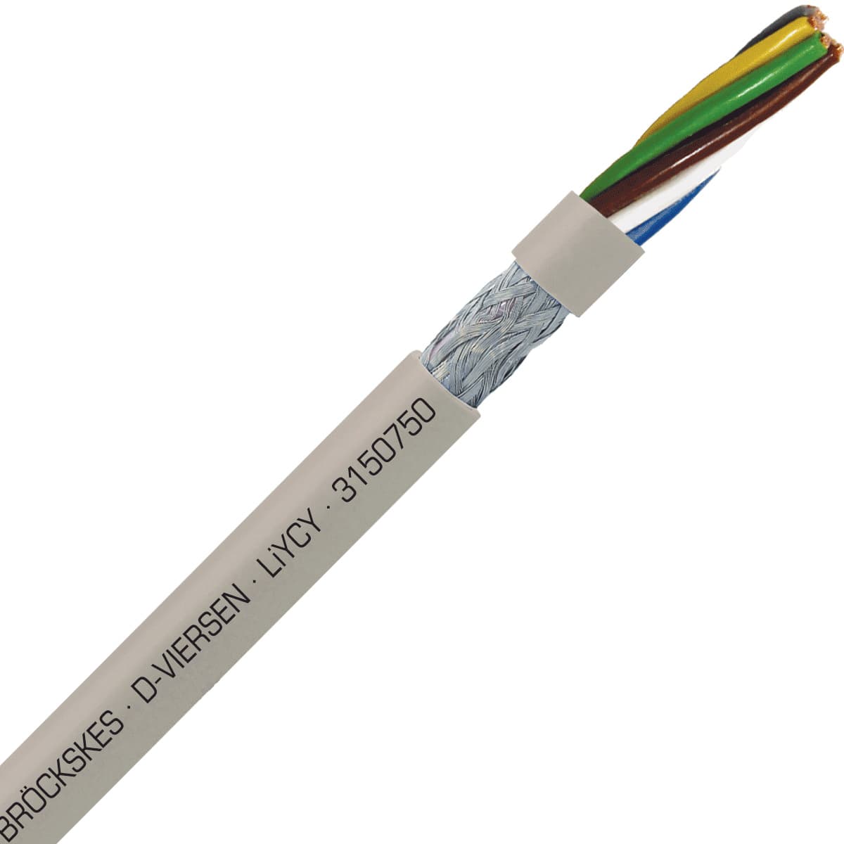 SAB 3150750 LiYCY - 20 AWG/7c, shielded multi-conductor signal and control PVC cable with DIN color code SAB 3150750 LiYCY - 20 AWG/7c, shielded multi-conductor signal and control PVC cable with DIN color code