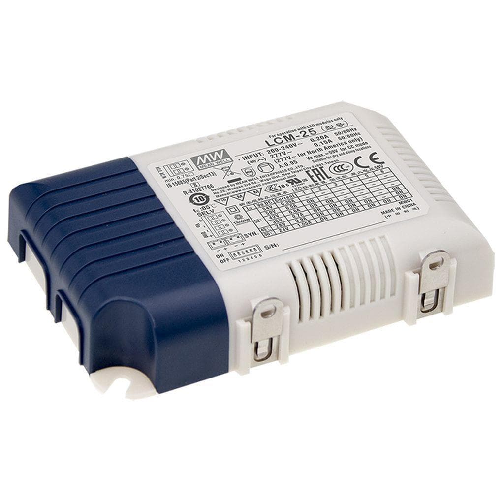 MEAN WELL LCM-25 AC-DC Multi-Stage Output LED driver Active PFC; Output 0.35A/0.6A/0.7A/0.9A/1.05A; Dimming 0-10Vdc PWM Signal MEAN WELL LCM-25 AC-DC Multi-Stage Output LED driver Active PFC; Output 0.35A/0.6A/0.7A/0.9A/1.05A; Dimming 0-10Vdc PWM Signal