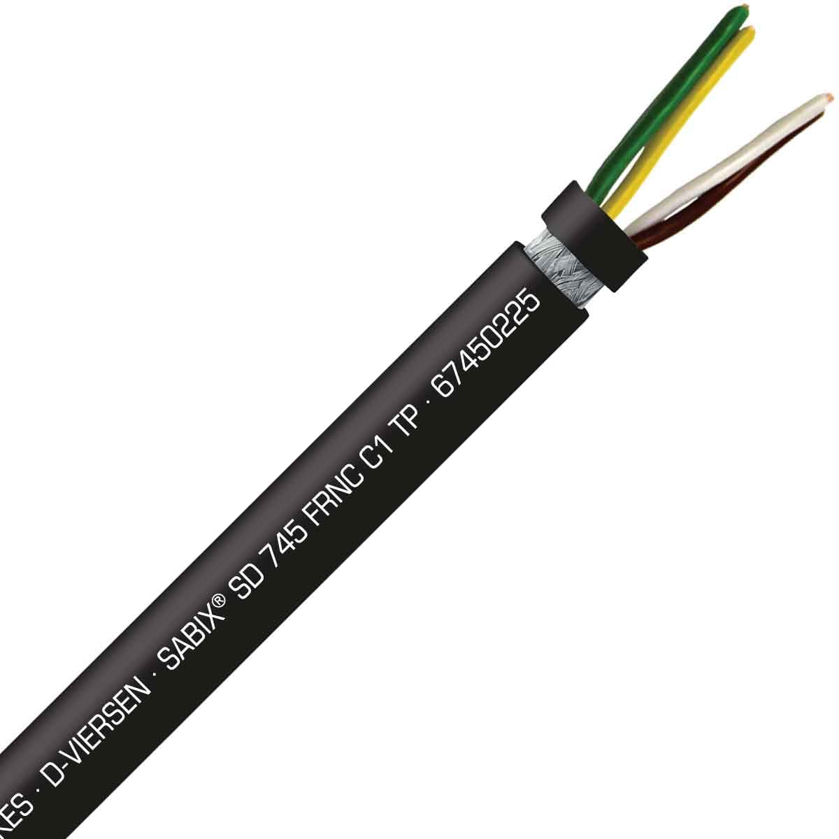 SAB 67450225 SABIX SD 745 C FRNC C1 TP - 24 AWG/2pr, shielded halogen-free flame retardant continuous flex data cable, CE, RoHS SAB 67450225 SABIX SD 745 C FRNC C1 TP - 24 AWG/2pr, shielded halogen-free flame retardant continuous flex data cable, CE, RoHS