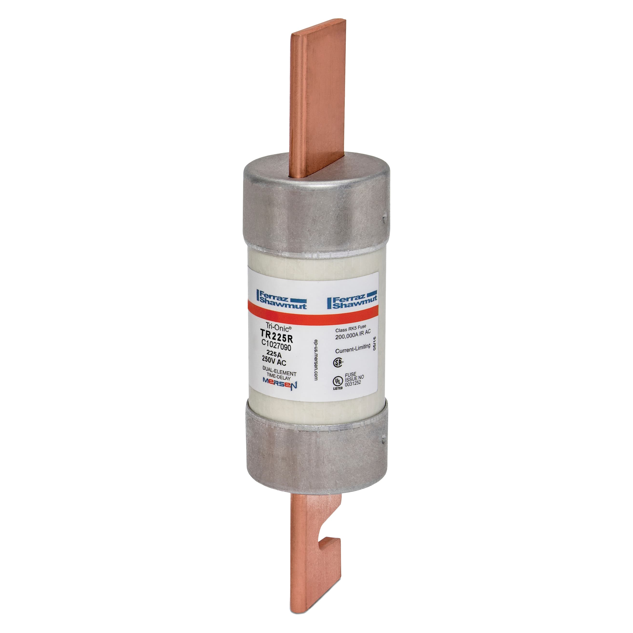 Mersen TR225R TR225R Mersen - Fuse TR-R - Class RK5 - Time-Delay 250VAC 250VDC 225A Blade Tri-Onic® Mersen TR225R TR225R Mersen - Fuse TR-R - Class RK5 - Time-Delay 250VAC 250VDC 225A Blade Tri-Onic®