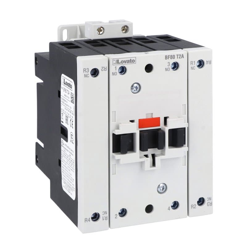 Lovato Electric BF80T2A46060 BF80T2A46060 Lovato - Four-pole contactor, IEC operating current Ith (AC1) = 115A, AC coil 60Hz, 460VAC Lovato Electric BF80T2A46060 BF80T2A46060 Lovato - Four-pole contactor, IEC operating current Ith (AC1) = 115A, AC coil 60Hz, 460VAC