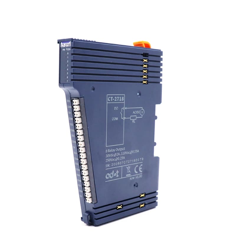 ODOT Automation CT-2718 8 channel digital output, relay type, 9-30VDC @ 2A, 110VAC @ 0.55A, 250VAC @ 0.25A ODOT Automation CT-2718 8 channel digital output, relay type, 9-30VDC @ 2A, 110VAC @ 0.55A, 250VAC @ 0.25A