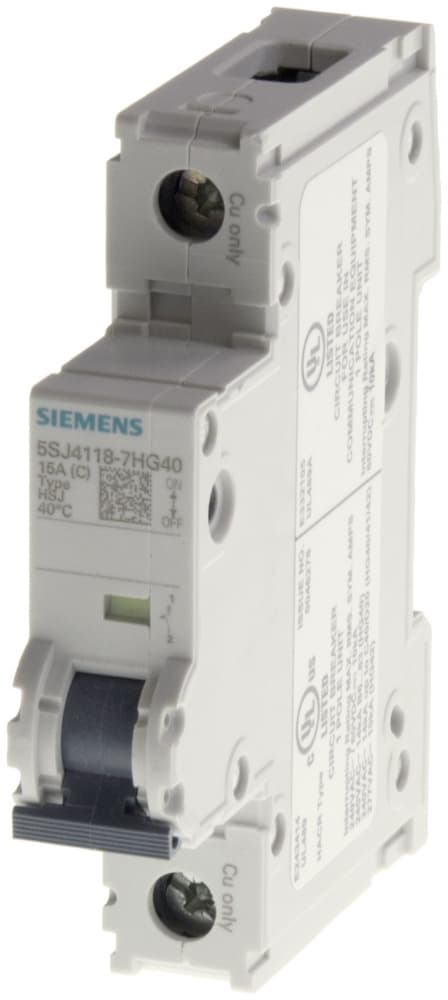 Siemens 5SJ4101-7HG42 Circuit Breaker, 1A, 1 pole, 480Y/277 VAC, C trip curve, UL 489 Siemens 5SJ4101-7HG42 Circuit Breaker, 1A, 1 pole, 480Y/277 VAC, C trip curve, UL 489