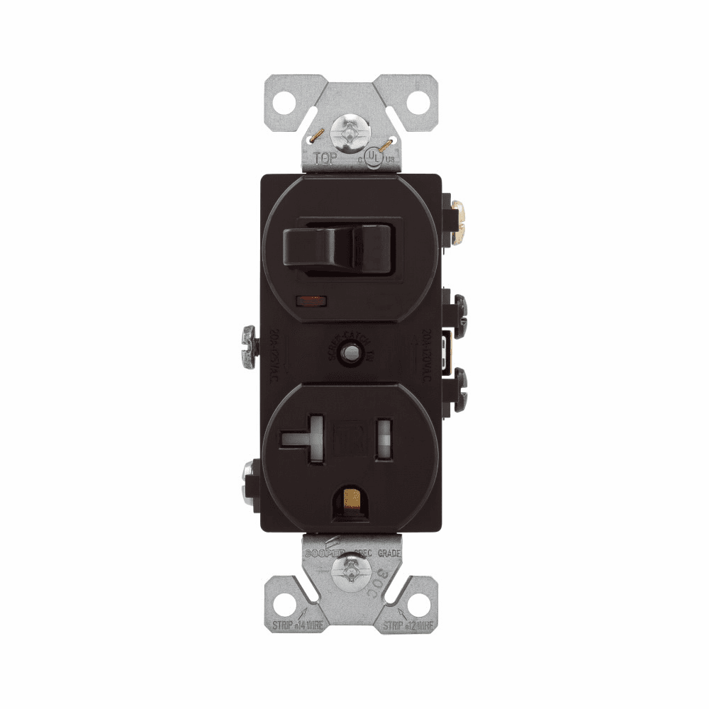 Eaton TR291B TR291B Eaton - Eaton commercial grade combination switch, tamp resist, auto-grnd, Stand, #14 - #12 AWG, 20A, 20A recept, Commer, 120V switch, 125V recept, bk and sd wiring, togg, Maint closure, Screw, Brass, Brown, 5-15R, -20-60C, dplx, thermoplas, PVC Eaton TR291B TR291B Eaton - Eaton commercial grade combination switch, tamp resist, auto-grnd, Stand, #14 - #12 AWG, 20A, 20A recept, Commer, 120V switch, 125V recept, bk and sd wiring, togg, Maint closure, Screw, Brass, Brown, 5-15R, -20-60C, dplx, thermoplas, PVC