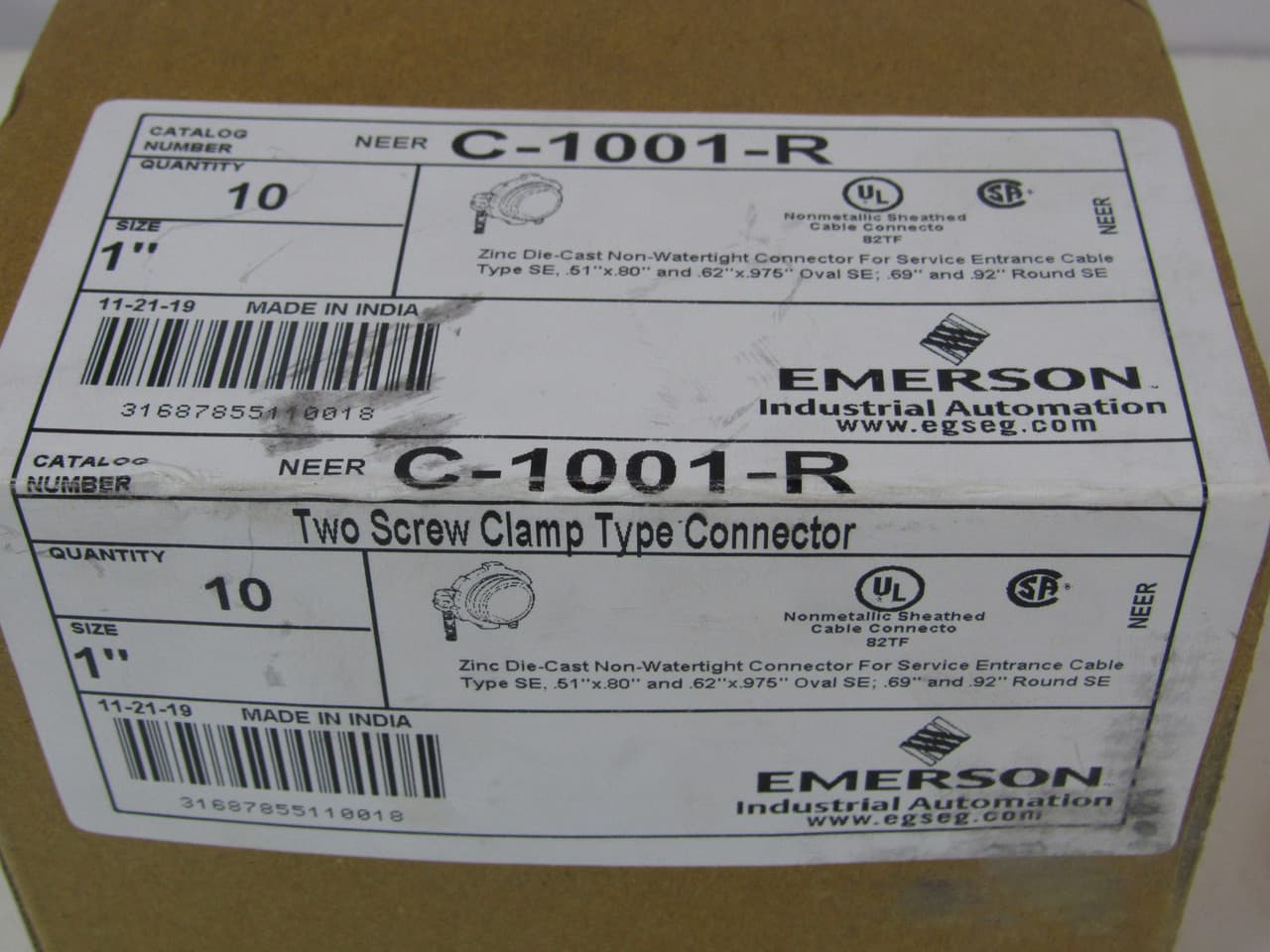 Emerson C-1001-R 2 SCR CONN RND SVC-ENT Emerson C-1001-R 2 SCR CONN RND SVC-ENT