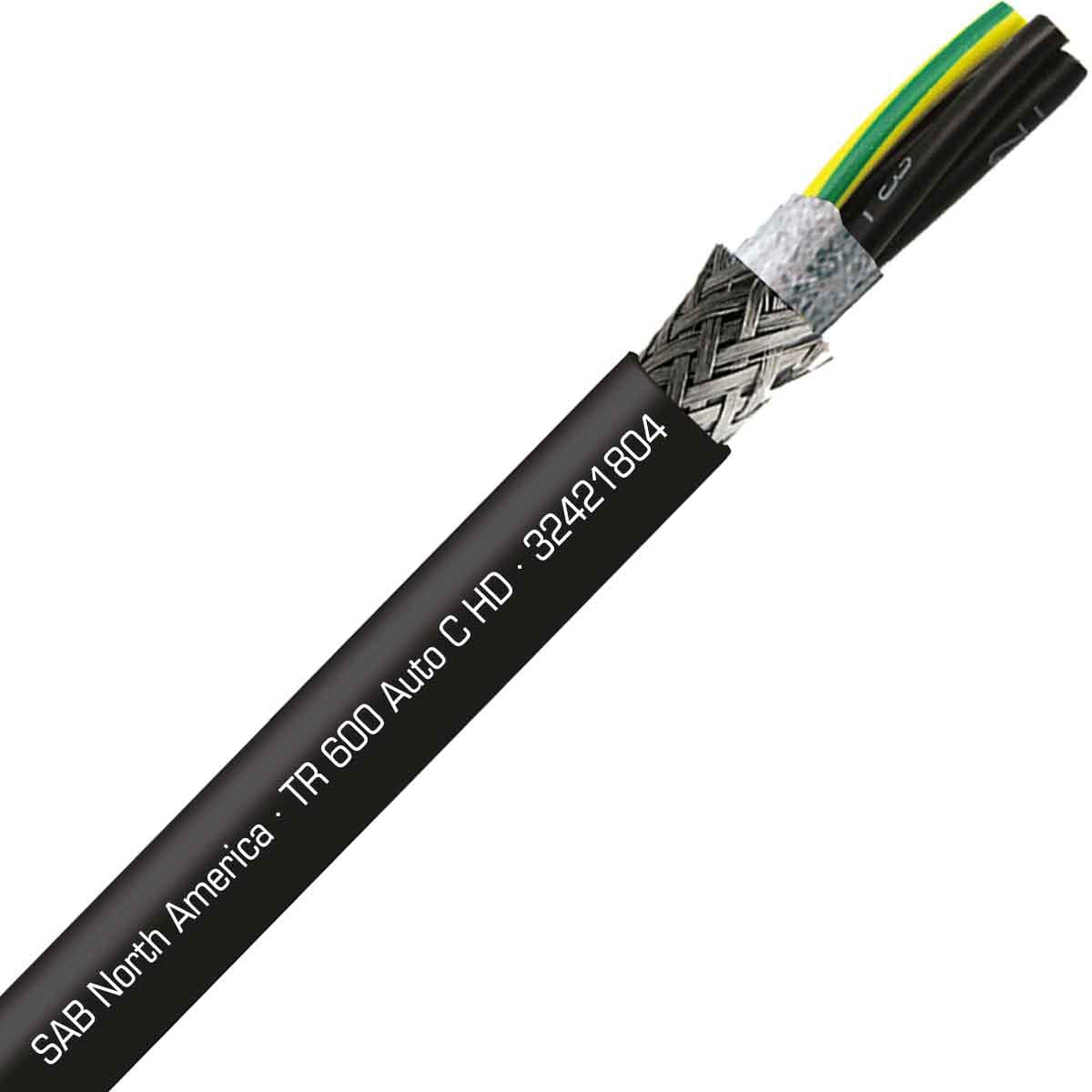 SAB 32421804 TR 600 Auto C HD - 18 AWG/4c, shielded continuous flex exposed run TPE tray cable, UL, CSA, CE, RoHS SAB 32421804 TR 600 Auto C HD - 18 AWG/4c, shielded continuous flex exposed run TPE tray cable, UL, CSA, CE, RoHS
