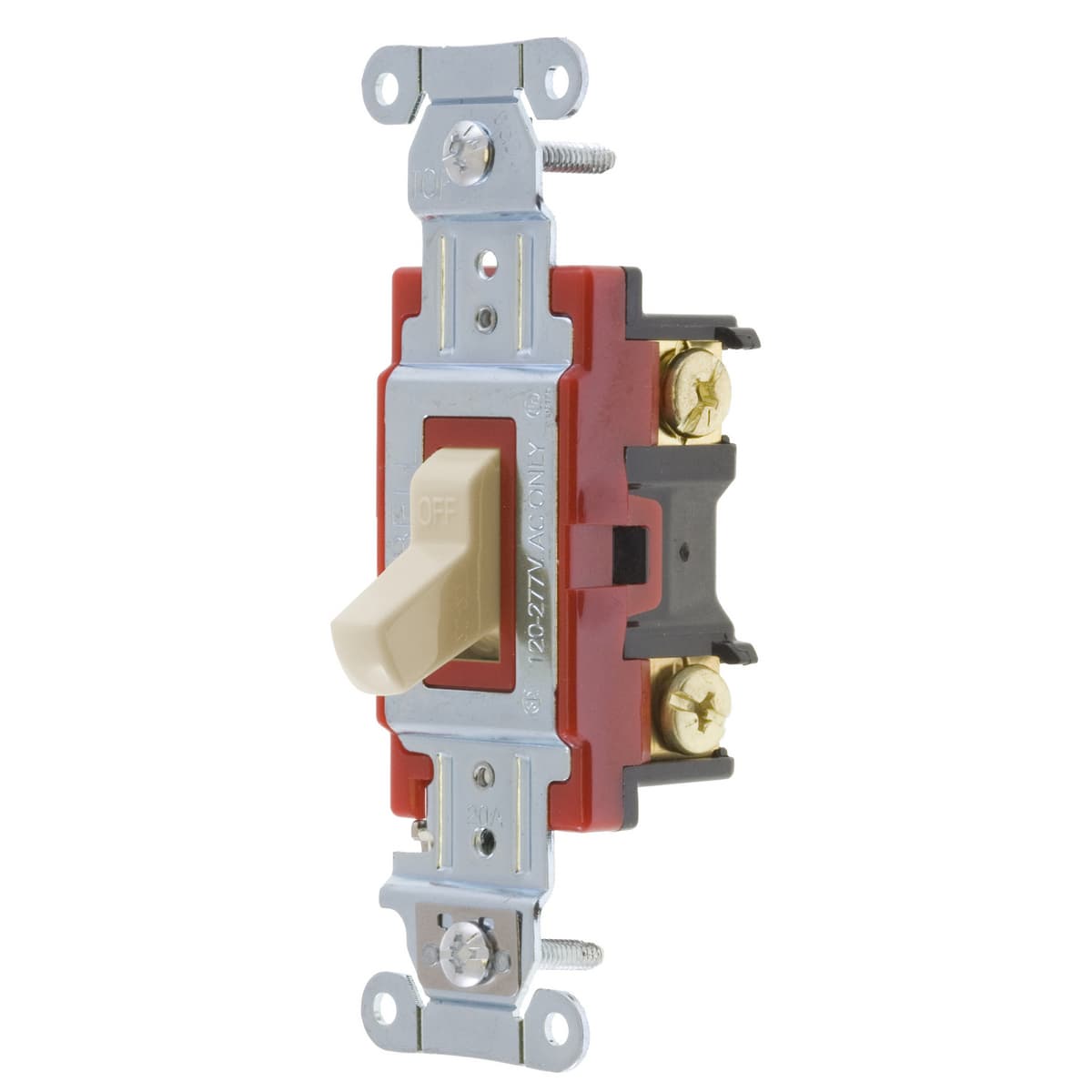 Hubbell 1221AL Switches and Lighting Controls, Hubbell- PRO Series, Toggle Switches, General Purpose AC, Single Pole, 20A 120/277V AC, Back and Side Wired, Almond ; Steel, zinc plated bridge is corrosion resistant ; Color Coded by Amperage makes inspection easy even wh Hubbell 1221AL Switches and Lighting Controls, Hubbell- PRO Series, Toggle Switches, General Purpose AC, Single Pole, 20A 120/277V AC, Back and Side Wired, Almond ; Steel, zinc plated bridge is corrosion resistant ; Color Coded by Amperage makes inspection easy even wh