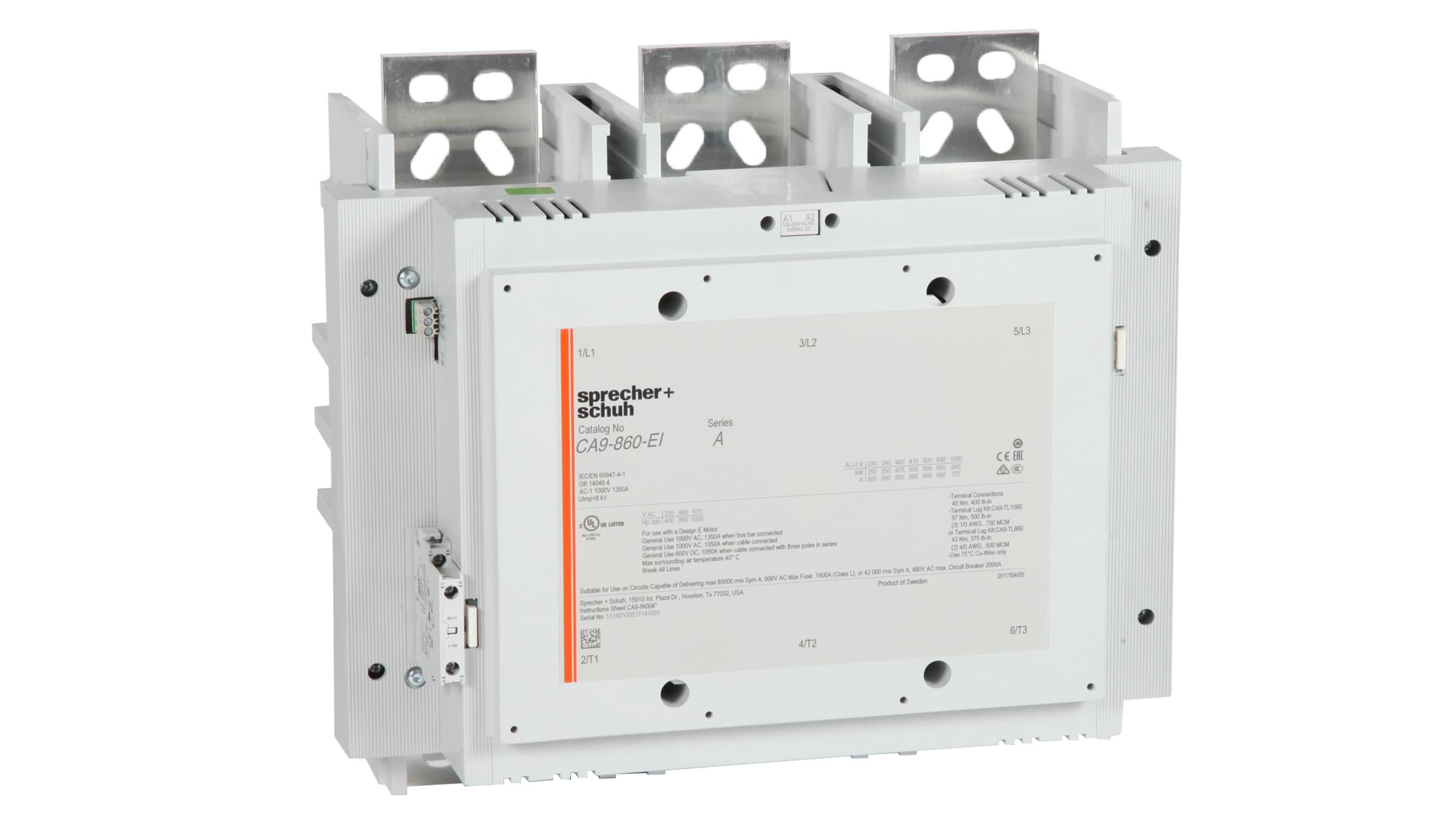 Sprecher + Schuh CA9-2050-EI-11-120W Sprecher + Schuh CA9-2050-EI-11-120W - CA9 Contactor w/PLC Inputs, A, 100-250V 50-60 Hz AC/DC, 1NO1NC Sprecher + Schuh CA9-2050-EI-11-120W Sprecher + Schuh CA9-2050-EI-11-120W - CA9 Contactor w/PLC Inputs, A, 100-250V 50-60 Hz AC/DC, 1NO1NC