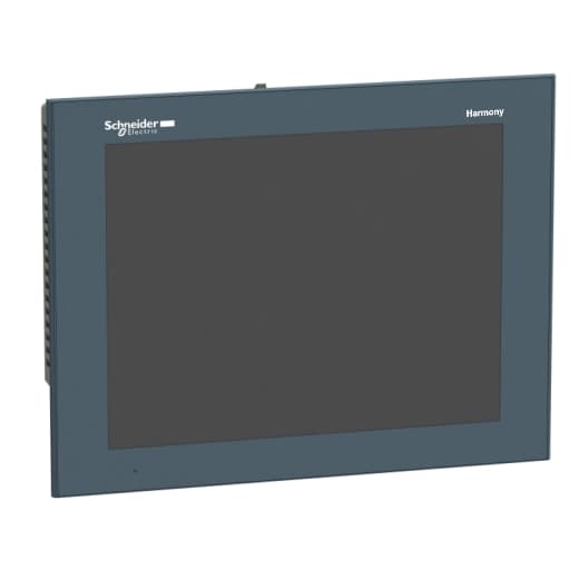 Schneider Electric HMIGTO6310FC Schneider Electric HMIGTO6310FC is an HMI / Display unit designed for operator dialogue through a touchscreen interface and serves as a Programmable Terminal (PT) adorned with the Schneider Electric logo. It supports up to 32 groups of 64 recipes, allowing for a maximum of 1024 ingredients, and includes recipe curves with a log alarm log and a built-in real-time clock. For connectivity, it features a USB mini-B port, a USB type A port, two RJ45 ports, and a 9-pin D-Sub connector. The HMIGTO6310FC utilizes various communication protocols including Modbus, Modbus TCP/IP, Uni-TE, RS-232C, RS-485, and Ethernet TCP/IP. It requires a 24Vdc supply voltage and is designed for flush mounting. The unit operates within an ambient air temperature range of 0 to +55°C and offers a degree of protection rated at IP65, IP67, and NEMA 4X. It supports a 4GB SD card for connection capacity and has a memory capacity of 96MB for applications. The display is a 12.1" SVGA TFT color screen with LED backlight, featuring a pixel count of 800x600. It is designed to withstand ambient air temperatures for storage ranging from -20 to +60°C. The operating system is Magelis, and the electrical durability of the backlight is rated at 50,000 hours. Schneider Electric HMIGTO6310FC Schneider Electric HMIGTO6310FC is an HMI / Display unit designed for operator dialogue through a touchscreen interface and serves as a Programmable Terminal (PT) adorned with the Schneider Electric logo. It supports up to 32 groups of 64 recipes, allowing for a maximum of 1024 ingredients, and includes recipe curves with a log alarm log and a built-in real-time clock. For connectivity, it features a USB mini-B port, a USB type A port, two RJ45 ports, and a 9-pin D-Sub connector. The HMIGTO6310FC utilizes various communication protocols including Modbus, Modbus TCP/IP, Uni-TE, RS-232C, RS-485, and Ethernet TCP/IP. It requires a 24Vdc supply voltage and is designed for flush mounting. The unit operates within an ambient air temperature range of 0 to +55°C and offers a degree of protection rated at IP65, IP67, and NEMA 4X. It supports a 4GB SD card for connection capacity and has a memory capacity of 96MB for applications. The display is a 12.1" SVGA TFT color screen with LED backlight, featuring a pixel count of 800x600. It is designed to withstand ambient air temperatures for storage ranging from -20 to +60°C. The operating system is Magelis, and the electrical durability of the backlight is rated at 50,000 hours.