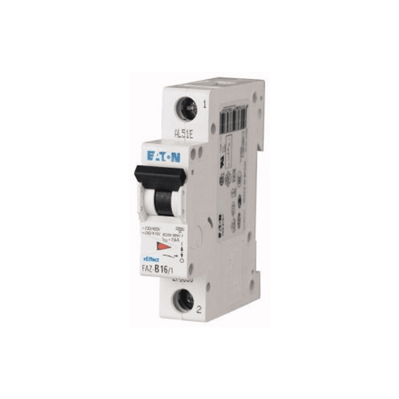 Eaton FAZ-B15/1-SP Eaton FAZ supplementary protector,UL 1077 Industrial miniature circuit breaker-supplementary protector,Single package,Low levels of inrush current are expected,15A,15 kAIC,Single-pole,240/415 V,3-5X/n,Q38,50-60 Hz,Standard terminals,B Curve Eaton FAZ-B15/1-SP Eaton FAZ supplementary protector,UL 1077 Industrial miniature circuit breaker-supplementary protector,Single package,Low levels of inrush current are expected,15A,15 kAIC,Single-pole,240/415 V,3-5X/n,Q38,50-60 Hz,Standard terminals,B Curve