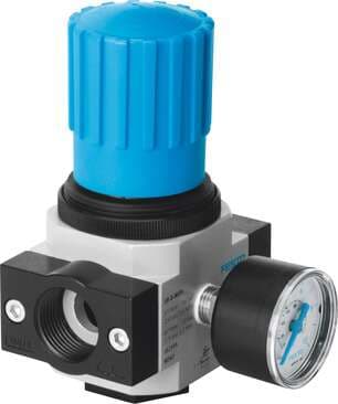 Festo 192315 pressure regulator LR-1/2-D-7-I-MIDI With increased return exhaust, working pressure up to 7 bar. Size: Midi, Series: D, Actuator lock: Rotary knob with lock, Assembly position: Any, Design structure: directly-controlled diaphragm regulator Festo 192315 pressure regulator LR-1/2-D-7-I-MIDI With increased return exhaust, working pressure up to 7 bar. Size: Midi, Series: D, Actuator lock: Rotary knob with lock, Assembly position: Any, Design structure: directly-controlled diaphragm regulator