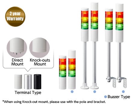 Patlite LR5-302LJBW-RBG 50mm diameter UL CE IP54 24V DC, Pole Mount/Cable, Flashing/Buzzer, Off-white Patlite LR5-302LJBW-RBG 50mm diameter UL CE IP54 24V DC, Pole Mount/Cable, Flashing/Buzzer, Off-white