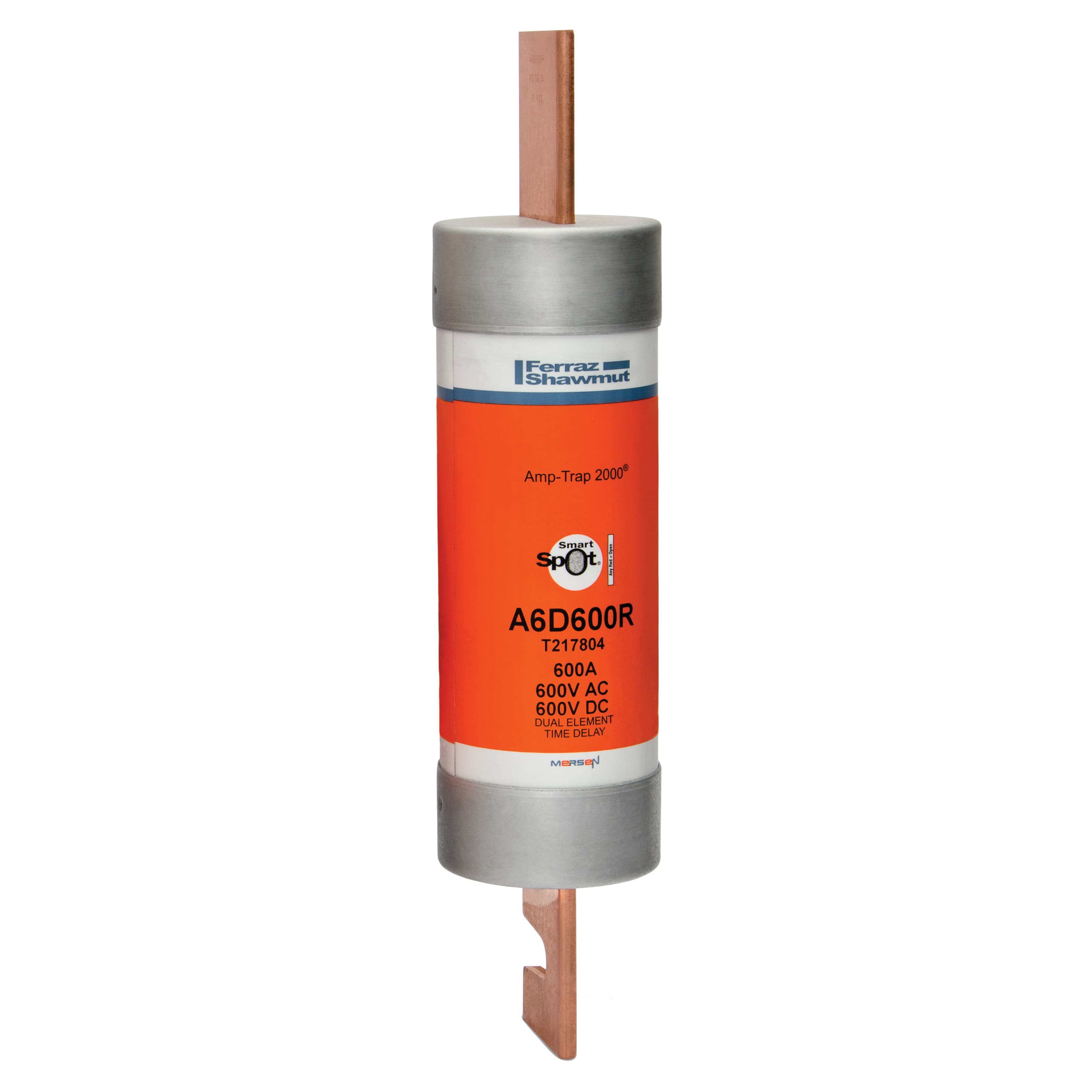 Mersen A6D600R A6D600R Mersen - Fuse A6D-R - Class RK1 - Time-Delay 600VAC 600VDC 600A Blade SmartSpot® Amp-Trap 2000® Mersen A6D600R A6D600R Mersen - Fuse A6D-R - Class RK1 - Time-Delay 600VAC 600VDC 600A Blade SmartSpot® Amp-Trap 2000®