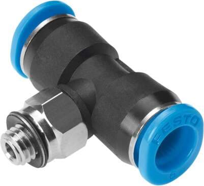 Festo 130784 push-in T-fitting QSMT-M5-4-100 360° orientable, male thread with external hexagon. Size: Mini, Nominal size: 2,2 mm, Type of seal on screw-in stud: Sealing ring, Assembly position: Any, Container size: 100 Festo 130784 push-in T-fitting QSMT-M5-4-100 360° orientable, male thread with external hexagon. Size: Mini, Nominal size: 2,2 mm, Type of seal on screw-in stud: Sealing ring, Assembly position: Any, Container size: 100