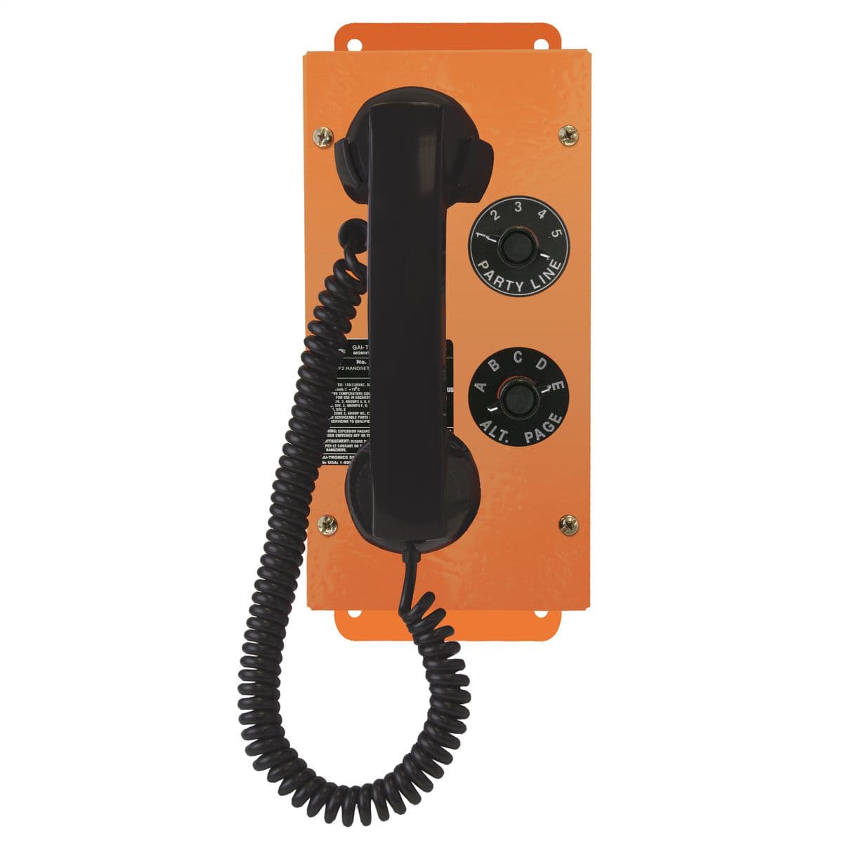 Hubbell 915-141S100 SP2 Indoor Handset/Speaker Station, 100-240 VAC, UL Class I, Div. 2, Ethernet cable connection, 8-ohm speaker output with SmartVolume, Zone Selector Switch, RTU output , Orange finish, 6' PVC handset cord Hubbell 915-141S100 SP2 Indoor Handset/Speaker Station, 100-240 VAC, UL Class I, Div. 2, Ethernet cable connection, 8-ohm speaker output with SmartVolume, Zone Selector Switch, RTU output , Orange finish, 6' PVC handset cord