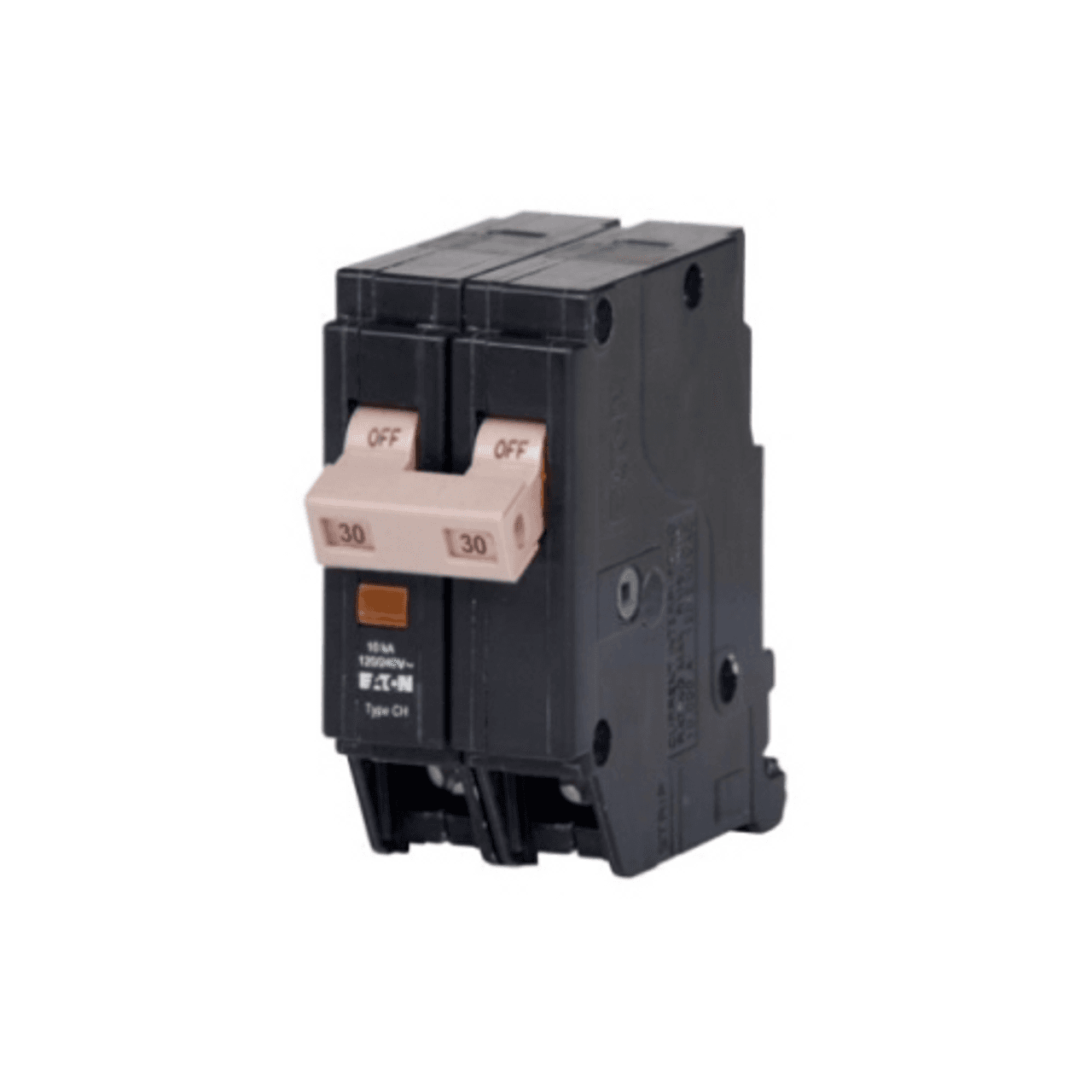 Eaton CHF230 CHF230 Eaton - Eaton CH Thermal magnetic circuit breaker, Type CHF 3/4-Inch standard circuit breaker, 30 A, 10 kAIC, Two-pole, 120/240V, CHF, Trip flag, common breaker trip, (1) #14-8 AWG, (2) #14-10 AWG Cu/Al, CHF, Type CH Loadcenters Eaton CHF230 CHF230 Eaton - Eaton CH Thermal magnetic circuit breaker, Type CHF 3/4-Inch standard circuit breaker, 30 A, 10 kAIC, Two-pole, 120/240V, CHF, Trip flag, common breaker trip, (1) #14-8 AWG, (2) #14-10 AWG Cu/Al, CHF, Type CH Loadcenters