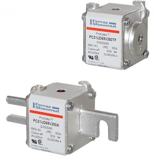 Mersen A300035 A300035 Mersen - Square Body High-Speed Fuse Protistor® Size 31 aR 690VAC IEC 700VAC UL 630A With Striker Slotted Blades short Mersen A300035 A300035 Mersen - Square Body High-Speed Fuse Protistor® Size 31 aR 690VAC IEC 700VAC UL 630A With Striker Slotted Blades short