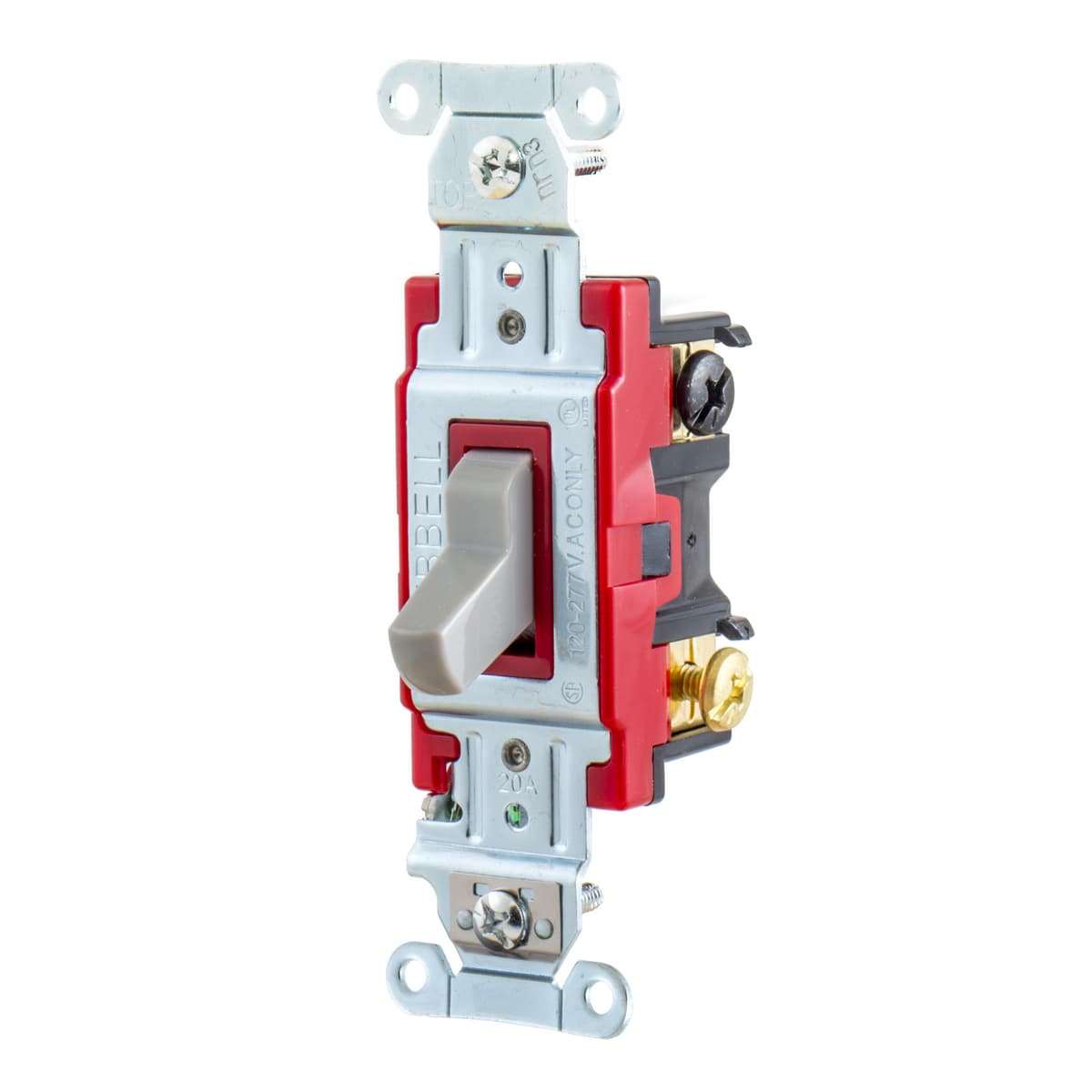 Hubbell 1223GY Switches and Lighting Controls, Hubbell- PRO Series, Toggle Switches, General Purpose AC, Three Way, 20A 120/277V AC, Back and Side Wired , Gray  ; Steel, zinc plated bridge is corrosion resistant ; Color Coded by Amperage makes inspection easy even when  Hubbell 1223GY Switches and Lighting Controls, Hubbell- PRO Series, Toggle Switches, General Purpose AC, Three Way, 20A 120/277V AC, Back and Side Wired , Gray  ; Steel, zinc plated bridge is corrosion resistant ; Color Coded by Amperage makes inspection easy even when