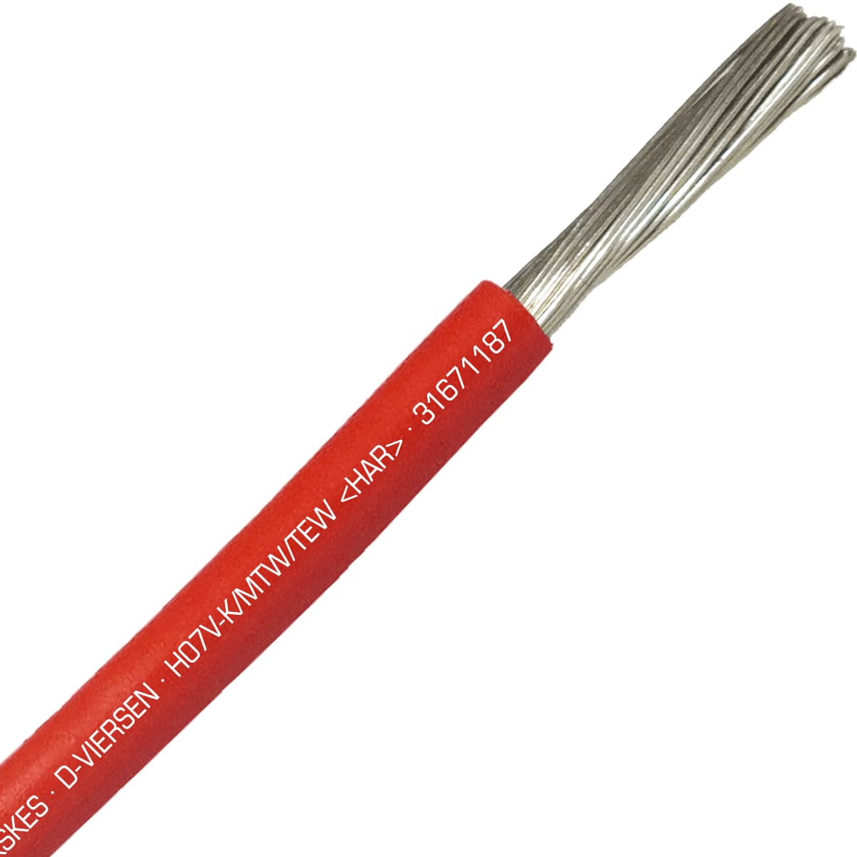 SAB 31671187 H07V-K/MTW/TEW- (HAR/UL/CSA/CE) - 10 AWG hook-up wire, Red SAB 31671187 H07V-K/MTW/TEW- (HAR/UL/CSA/CE) - 10 AWG hook-up wire, Red