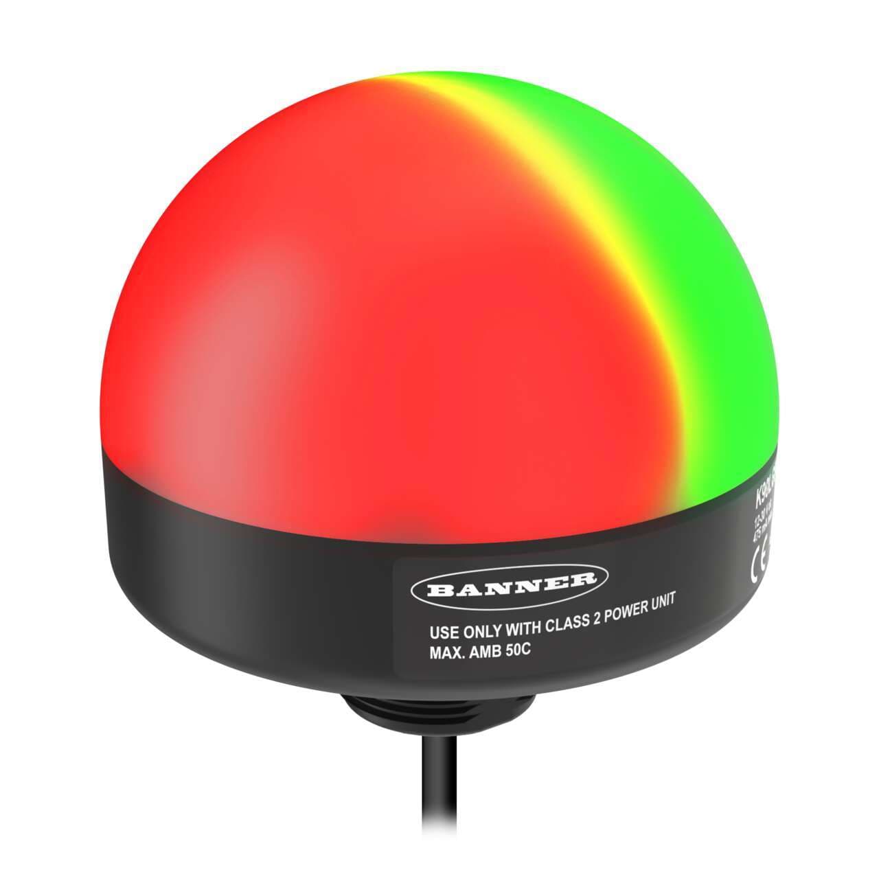 Banner K90PLRGB7 K90 Pro Series: 7-color RGB Indicator; Voltage: 12-30 V dc; Housing: Polycarbonate; IP67; Input: Bimodal; Colors: Multicolor; 2 m (6.5 ft) Integral Cable Banner K90PLRGB7 K90 Pro Series: 7-color RGB Indicator; Voltage: 12-30 V dc; Housing: Polycarbonate; IP67; Input: Bimodal; Colors: Multicolor; 2 m (6.5 ft) Integral Cable