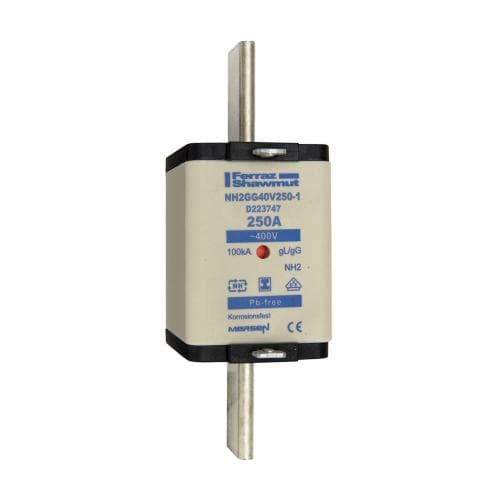 Mersen D223747 NH fuse-link gG, 400VAC, size 2, 250A double indicator/insulated tags Mersen D223747 NH fuse-link gG, 400VAC, size 2, 250A double indicator/insulated tags