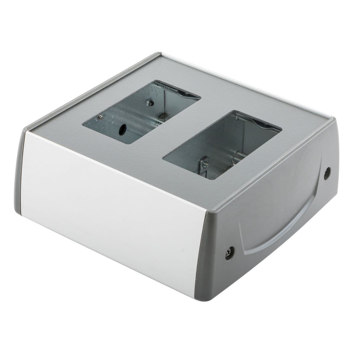 Hubbell HBLFMD1P1D FloorTrak PRO, Device Box, 1 Gang Power, 1 Gang Data ; Keeps Data and Power aligned with separate channels in the track ; Standard Decorator cutouts allow for mounting many type of receptacles or keystone face plates ; Easily mounts to FloorTrak PRO ch Hubbell HBLFMD1P1D FloorTrak PRO, Device Box, 1 Gang Power, 1 Gang Data ; Keeps Data and Power aligned with separate channels in the track ; Standard Decorator cutouts allow for mounting many type of receptacles or keystone face plates ; Easily mounts to FloorTrak PRO ch