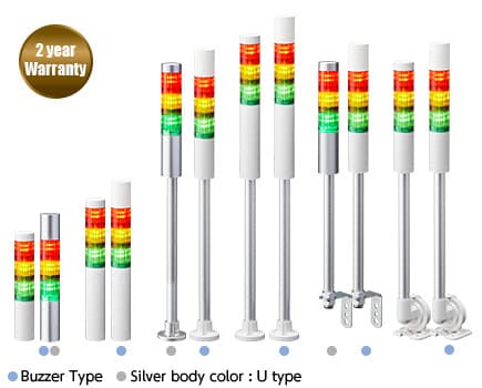 Patlite LR4-102QJNW-Y 40mm diameter UL CE IP65 24V DC, Pole Mount with/Folding Bracket/Cable, No Flashing/Buzzer, Off-white body, Amber Module Patlite LR4-102QJNW-Y 40mm diameter UL CE IP65 24V DC, Pole Mount with/Folding Bracket/Cable, No Flashing/Buzzer, Off-white body, Amber Module