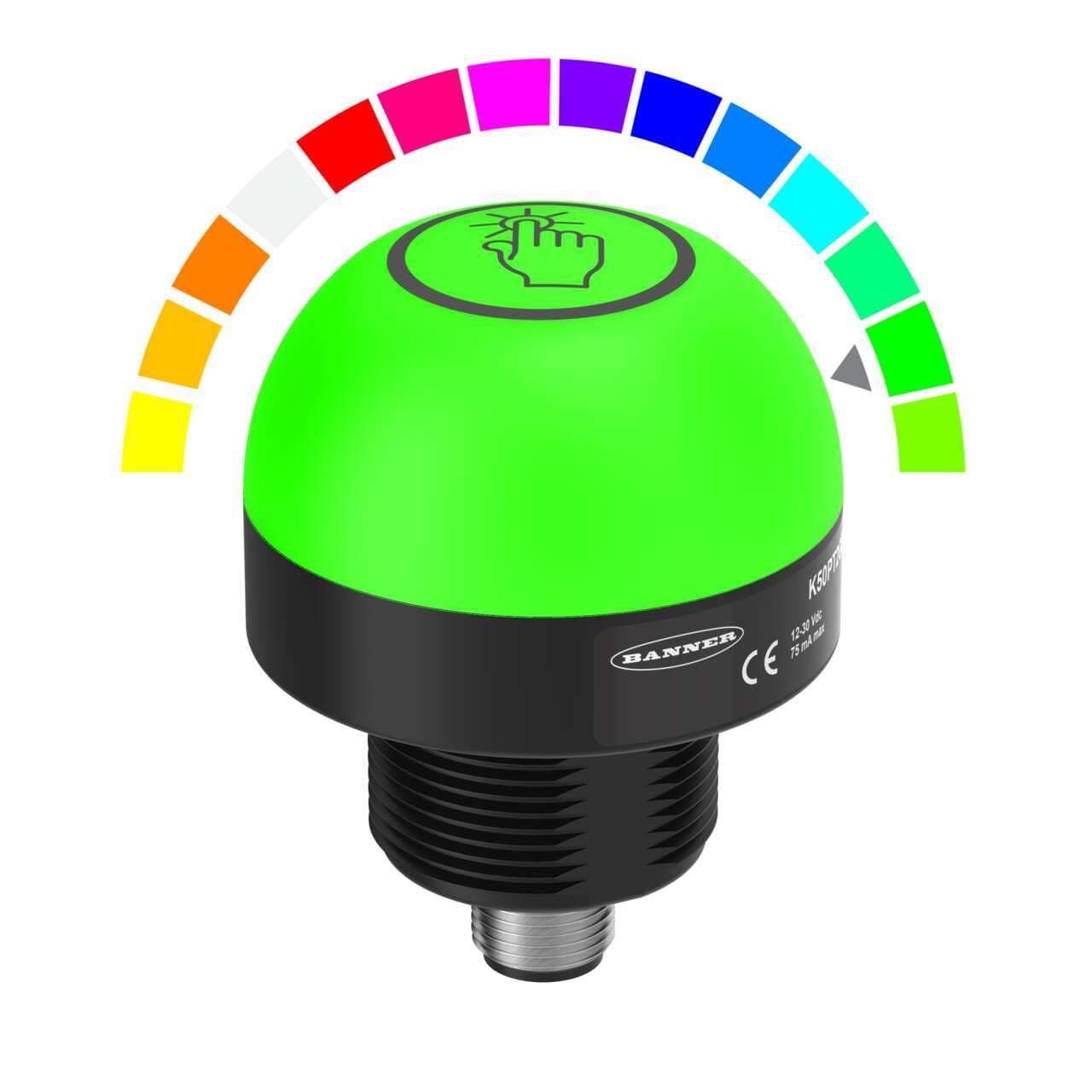Banner K50PTKQ K50 Pro Touch with IO-Link Series: RGB Touch Sensor; 18-30 V dc; Polycarbonate; IP67 IP69K; Multicolor; 4-pin M12 Integral QD Banner K50PTKQ K50 Pro Touch with IO-Link Series: RGB Touch Sensor; 18-30 V dc; Polycarbonate; IP67 IP69K; Multicolor; 4-pin M12 Integral QD