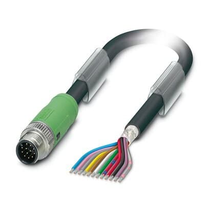 Phoenix Contact 1039020 Sensor/actuator cable, 12-position, PUR/PVC, black RAL 9005, shielded, Plug straight M12 SPEEDCON, coding: A, on free cable end, cable length: 25 m Phoenix Contact 1039020 Sensor/actuator cable, 12-position, PUR/PVC, black RAL 9005, shielded, Plug straight M12 SPEEDCON, coding: A, on free cable end, cable length: 25 m