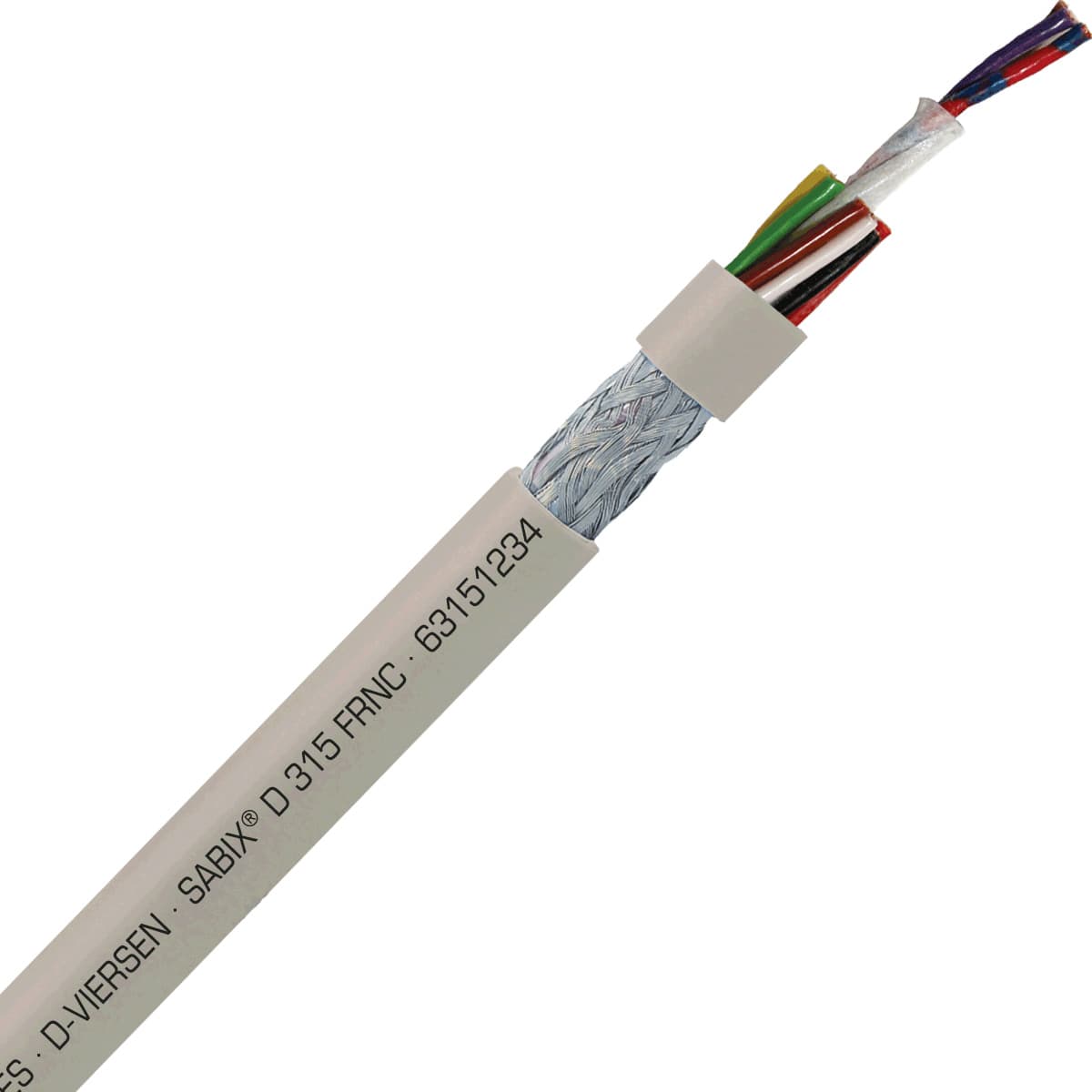 SAB 63151234 SABIX D 315 FRNC -22 AWG/12c, halogen-free flame retardant flexible SABIX data cable, CE, RoHS SAB 63151234 SABIX D 315 FRNC -22 AWG/12c, halogen-free flame retardant flexible SABIX data cable, CE, RoHS