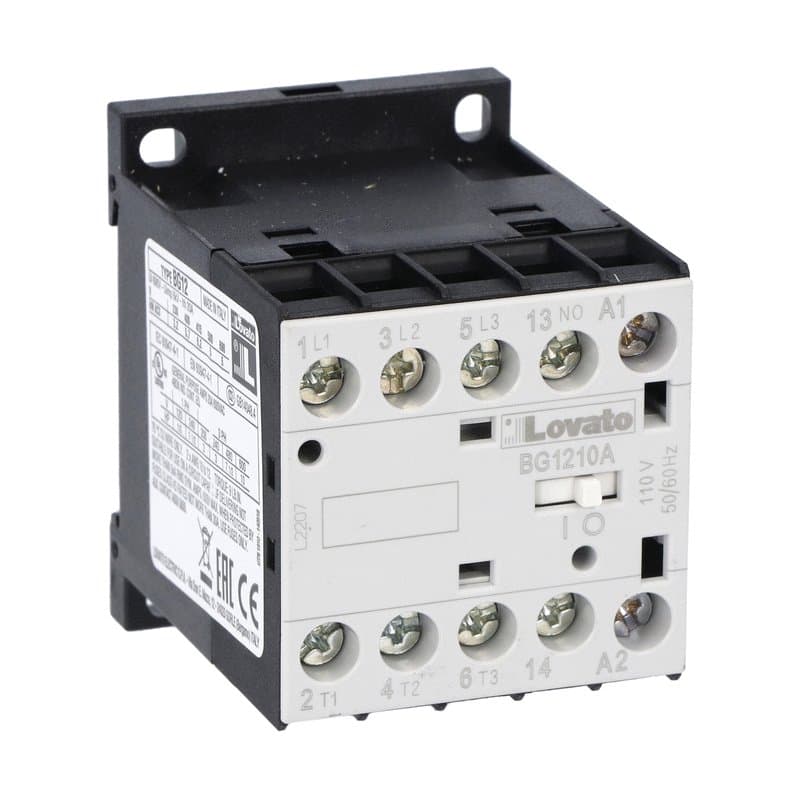 Lovato Electric 11BG1210A12060 11BG1210A12060 Lovato - Three-pole contactor, IEC operating current Ie (AC3) = 12A, AC coil 60Hz, 120VAC, 1NO auxiliary contact Lovato Electric 11BG1210A12060 11BG1210A12060 Lovato - Three-pole contactor, IEC operating current Ie (AC3) = 12A, AC coil 60Hz, 120VAC, 1NO auxiliary contact