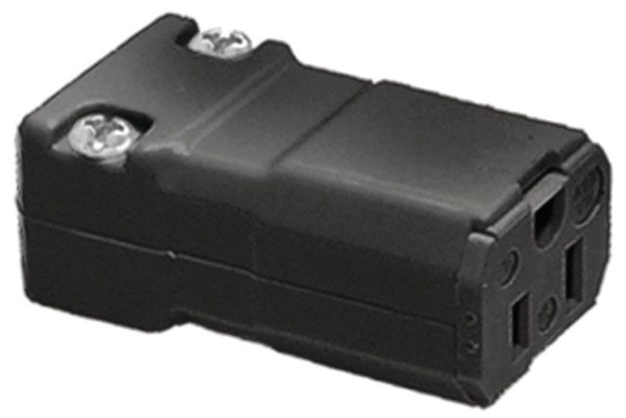 Hubbell HBL5969VBLK Straight Blade Devices, Female Connector Body, Valise Series, Industrial/Commercial Grade, Straight, 2-Pole 3- Wire Grounding, 15A 125V, 5-15R, Black, Single Pack. ; Hinged one piece body design for easy assembly ; Powerful, offsetting cord grips clamp o Hubbell HBL5969VBLK Straight Blade Devices, Female Connector Body, Valise Series, Industrial/Commercial Grade, Straight, 2-Pole 3- Wire Grounding, 15A 125V, 5-15R, Black, Single Pack. ; Hinged one piece body design for easy assembly ; Powerful, offsetting cord grips clamp o