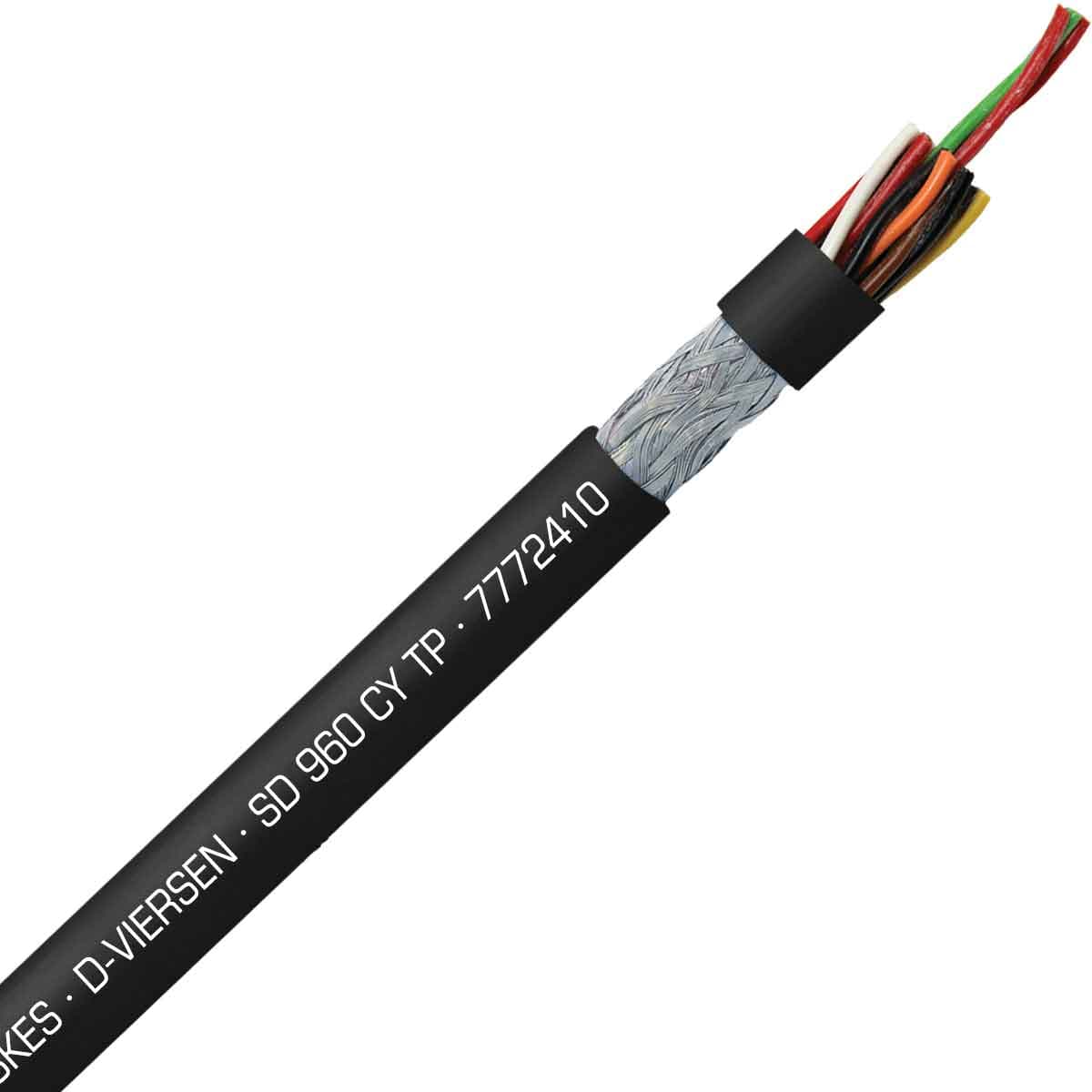 SAB 7772410 S 960 CY TP - 24 AWG/10pr, shielded oil resistant continuous flex PVC paired data cable, UL, CE, RoHS SAB 7772410 S 960 CY TP - 24 AWG/10pr, shielded oil resistant continuous flex PVC paired data cable, UL, CE, RoHS