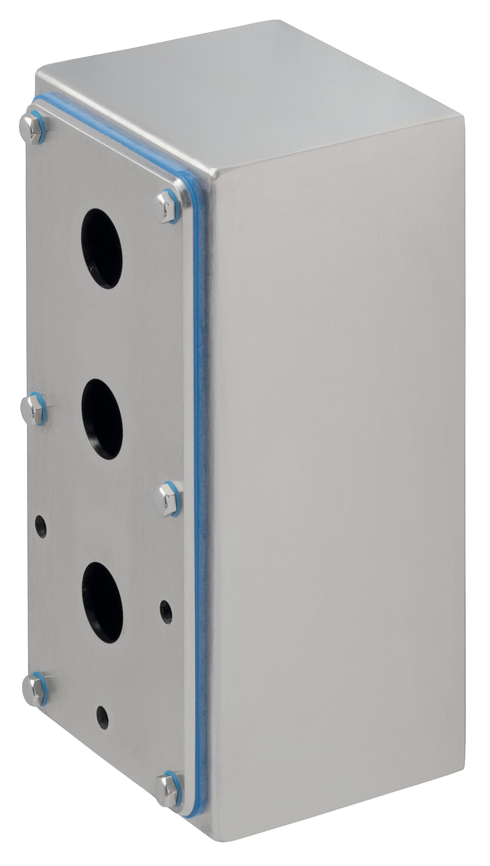 Schmersal NBGLC33.3/NSK NBGLC33.3/NSK Schmersal - IP69 stainless steel enclosue, for 3 devices, conduit opening on bottom, with protective collar Schmersal NBGLC33.3/NSK NBGLC33.3/NSK Schmersal - IP69 stainless steel enclosue, for 3 devices, conduit opening on bottom, with protective collar