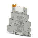 Phoenix Contact 2909525 PLC-INTERFACE, consisting of DIN-rail-mountable basic terminal block in 6.2 mm with screw connection and plug-in miniature relay with 6 A power contact, 1 changeover contact, 120 V AC/110 V DC input voltage. Approved according to ATEX/IECEx (Zone 2) and E Phoenix Contact 2909525 PLC-INTERFACE, consisting of DIN-rail-mountable basic terminal block in 6.2 mm with screw connection and plug-in miniature relay with 6 A power contact, 1 changeover contact, 120 V AC/110 V DC input voltage. Approved according to ATEX/IECEx (Zone 2) and E