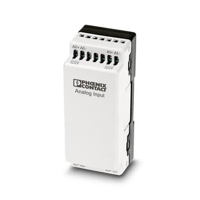 Phoenix Contact 2701098 I/O extension module for use with Nanoline base unit. Equipped with 4 analog input channels. A maximum of three I/O extension modules can be attached to a base unit. Phoenix Contact 2701098 I/O extension module for use with Nanoline base unit. Equipped with 4 analog input channels. A maximum of three I/O extension modules can be attached to a base unit.