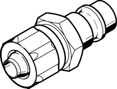 Festo 531683 quick coupling plug KS4-CK-9 For self-closing quick coupling connectors. Nominal size: 7,4 mm, Operating pressure complete temperature range: -0,95 - 12 bar, Standard nominal flow rate: 1017 l/min, Operating medium: Compressed air in accordance with ISO85 Festo 531683 quick coupling plug KS4-CK-9 For self-closing quick coupling connectors. Nominal size: 7,4 mm, Operating pressure complete temperature range: -0,95 - 12 bar, Standard nominal flow rate: 1017 l/min, Operating medium: Compressed air in accordance with ISO85