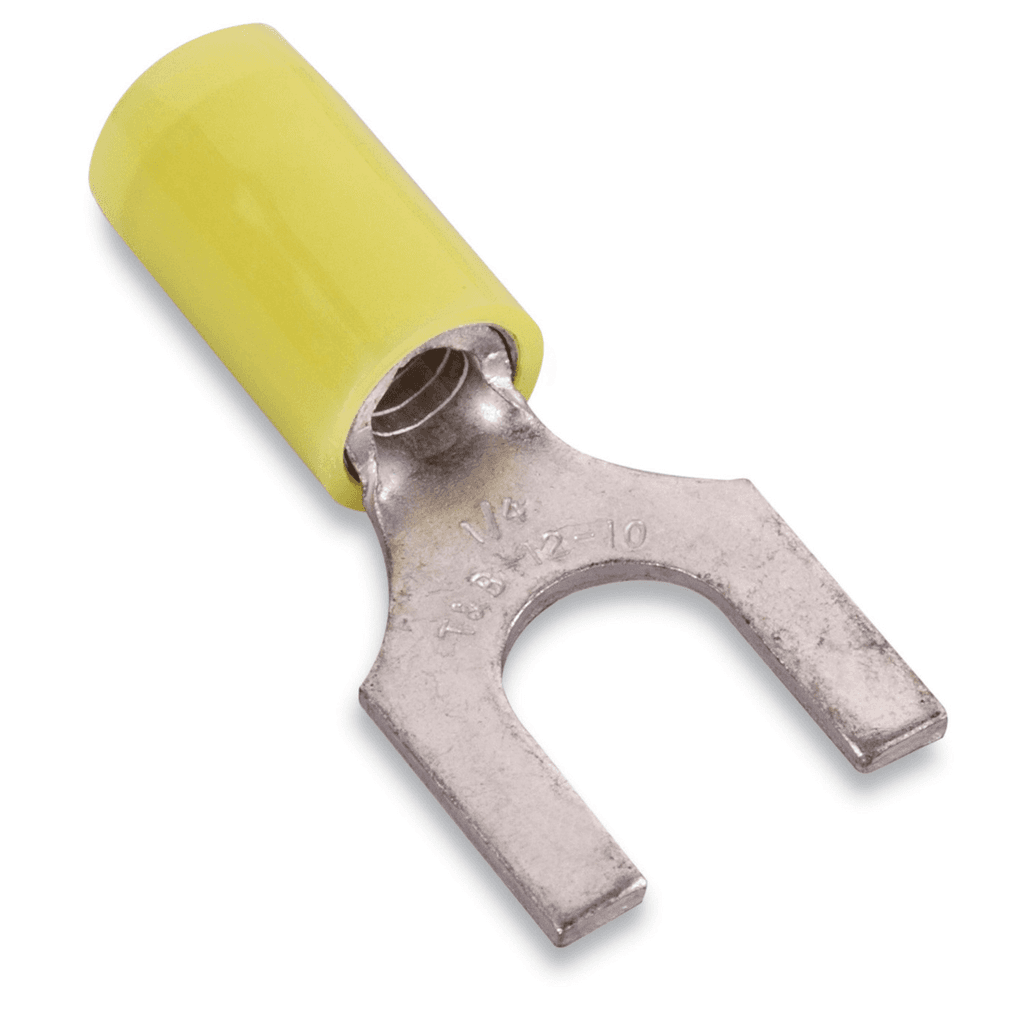 ABB Control RC10-6F RC10-6F ABB Control - Nylon Insulated Fork Terminal, Length .97 Inches, Width .31 Inches, Maximum Insulation .210, Bolt Hole #6, Wire Range #12-#10 AWG, Color Yellow, Copper, Tin Plated ABB Control RC10-6F RC10-6F ABB Control - Nylon Insulated Fork Terminal, Length .97 Inches, Width .31 Inches, Maximum Insulation .210, Bolt Hole #6, Wire Range #12-#10 AWG, Color Yellow, Copper, Tin Plated