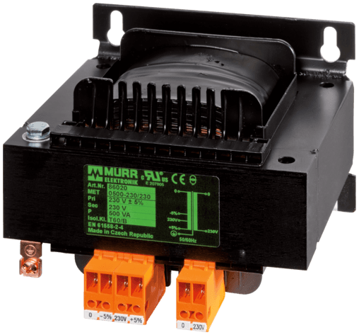 Murr Elektronik 86021 86021 Murrelektronik - MET 1-PHASE CONTROL AND ISOLATION TRANSFORMER, P: 500VA IN: 400VAC+/- 5% OUT: 230VAC Murr Elektronik 86021 86021 Murrelektronik - MET 1-PHASE CONTROL AND ISOLATION TRANSFORMER, P: 500VA IN: 400VAC+/- 5% OUT: 230VAC