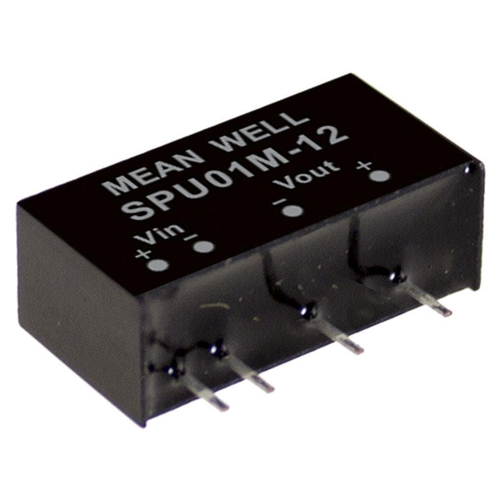 MEAN WELL SPU01L-05 DC-DC Converter PCB mount; Input 4.5-5.5Vdc; Single Output 5Vdc at 0.2A; SIP Through hole package MEAN WELL SPU01L-05 DC-DC Converter PCB mount; Input 4.5-5.5Vdc; Single Output 5Vdc at 0.2A; SIP Through hole package