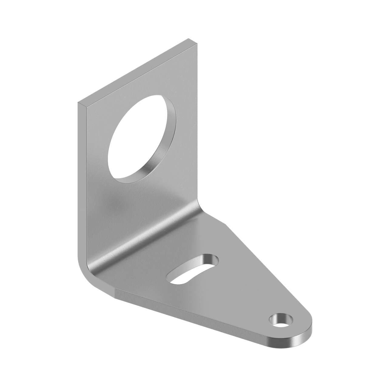 Banner SMB18A Bracket: 18 mm Right-Angle-mount; Material: 11 Gauge Stainless Steel; Curved mounting slot for versatility/orientation; Clearance for M4 #8 hardware Banner SMB18A Bracket: 18 mm Right-Angle-mount; Material: 11 Gauge Stainless Steel; Curved mounting slot for versatility/orientation; Clearance for M4 #8 hardware