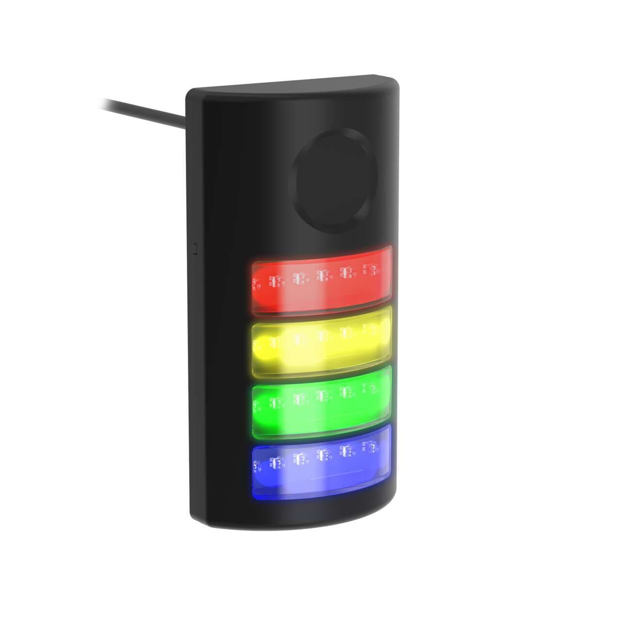 Banner TLF100PDLBGYRA TLF100 Pro with Pro Editor; Daylight Visible; 4 Lighted Segments with Audible; Black Housing; 24 V dc; Environ. Rating: IP65; IP69K; Colors: Blue, Green, Yellow, Red; 2 m (6.5 ft) Integral Cable Banner TLF100PDLBGYRA TLF100 Pro with Pro Editor; Daylight Visible; 4 Lighted Segments with Audible; Black Housing; 24 V dc; Environ. Rating: IP65; IP69K; Colors: Blue, Green, Yellow, Red; 2 m (6.5 ft) Integral Cable