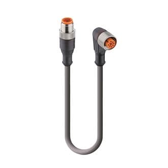 Belden 5895 Sensor/Actuator Double-Ended Cordset: Male straight A-coded translucent 4-pin M12 Standard connector to female angled A-coded translucent 4-pin M12 Standard connector with 3xLEDs (PNP), 10-30 V DC, 4 A; PUR grey cable, 4-wires, 0.34 mm², RST 4-RKWT/LED P Belden 5895 Sensor/Actuator Double-Ended Cordset: Male straight A-coded translucent 4-pin M12 Standard connector to female angled A-coded translucent 4-pin M12 Standard connector with 3xLEDs (PNP), 10-30 V DC, 4 A; PUR grey cable, 4-wires, 0.34 mm², RST 4-RKWT/LED P