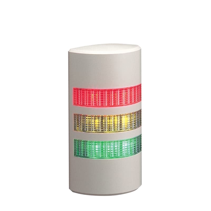 Patlite WEP-302-RYG 37.5mm Profile 3-Tier Wall Mount Signal Tower, Ivory Body. LED Colors: Red, Amber, Green Patlite WEP-302-RYG 37.5mm Profile 3-Tier Wall Mount Signal Tower, Ivory Body. LED Colors: Red, Amber, Green