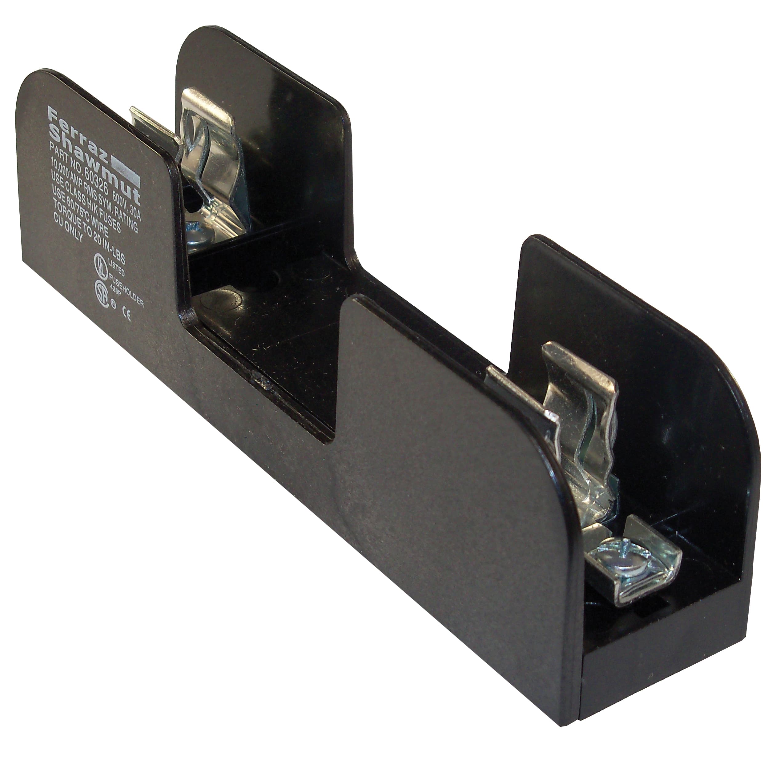 Mersen 60326 60326 Mersen - Fuse Block 600VAC 600VDC Class H/K 30A 1-Pole Pressure Plate with Reinforced Clip Mersen 60326 60326 Mersen - Fuse Block 600VAC 600VDC Class H/K 30A 1-Pole Pressure Plate with Reinforced Clip