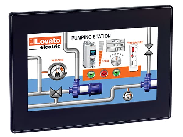 Lovato Electric LRHA10 LRHA10 Lovato - HMI display 10.1" TFT LCD 64K colors touch-screen, supply 12-24VDC, ports Ethernet, RS232/RS485/RS422, USB. Protocols Modbus-RTU, Modbus-TCP, SIMATIC S7 Ethernet, OPC UA and MQTT Lovato Electric LRHA10 LRHA10 Lovato - HMI display 10.1" TFT LCD 64K colors touch-screen, supply 12-24VDC, ports Ethernet, RS232/RS485/RS422, USB. Protocols Modbus-RTU, Modbus-TCP, SIMATIC S7 Ethernet, OPC UA and MQTT