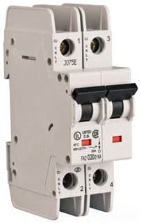 Eaton FAZ-D6/2-NA Miniature circuit breaker, 2 pole, 6 A, D trip curve, 277/480 VAC, screw terminals, UL489 Eaton FAZ-D6/2-NA Miniature circuit breaker, 2 pole, 6 A, D trip curve, 277/480 VAC, screw terminals, UL489