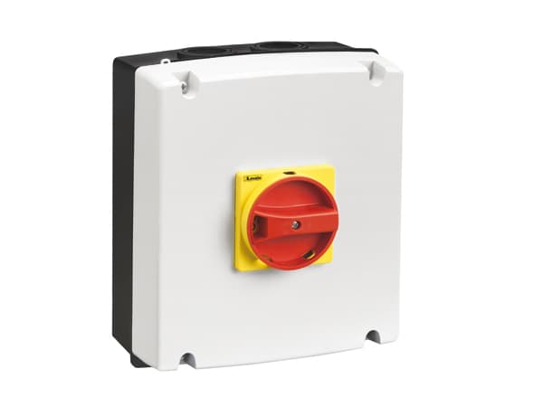 Lovato Electric GAZ063SAT4 GAZ063SAT4 Lovato - IEC/EN type IP65 non-metallic enclosure switch disconnector, four-pole. With rotating red/yellow handle, 63A. Enclosure dimensions: 175x210x99mm/6.9x8.3x3.9'' Lovato Electric GAZ063SAT4 GAZ063SAT4 Lovato - IEC/EN type IP65 non-metallic enclosure switch disconnector, four-pole. With rotating red/yellow handle, 63A. Enclosure dimensions: 175x210x99mm/6.9x8.3x3.9''